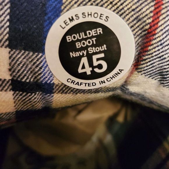 Lems Size 45 Boulder Boot Navy/Stout Leather Canvas Nylon Ankle Boots Men’s 11.5 - Picture 8 of 8